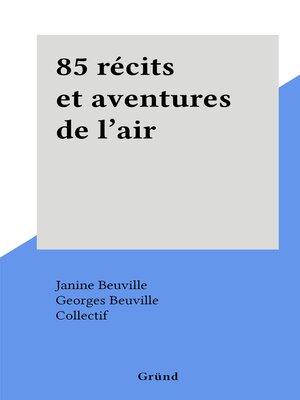 cover image of 85 récits et aventures de l'air